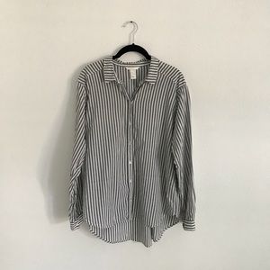H&M Long Sleeve Striped Button Down Shirt